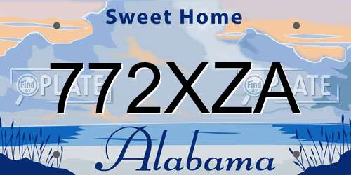 772XZA Alabama License Plate