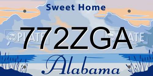772ZGA Alabama License Plate