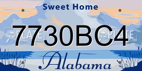 7730BC4 Alabama License Plate