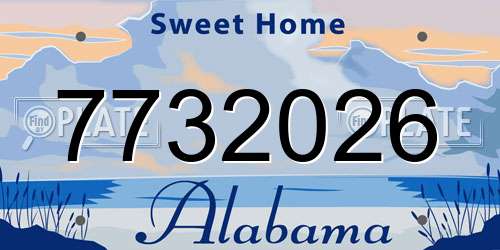 7732026 Alabama License Plate