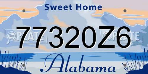 77320Z6 Alabama License Plate