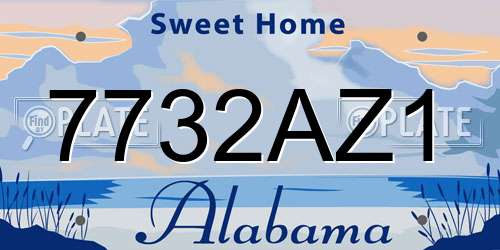 7732AZ1 Alabama License Plate