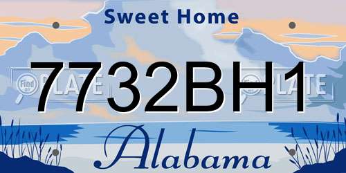 7732BH1 Alabama License Plate