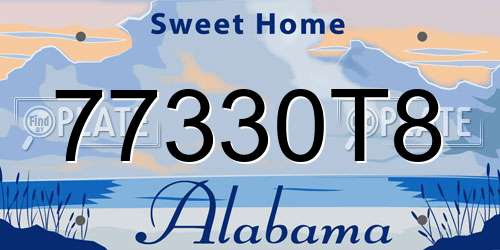 77330T8 Alabama License Plate