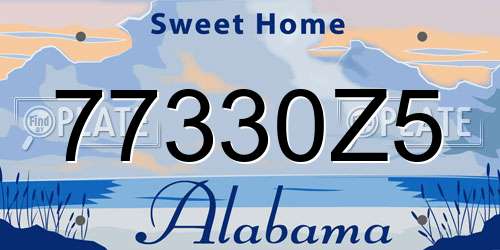77330Z5 Alabama License Plate
