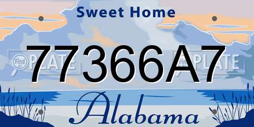 77366A7 Alabama License Plate