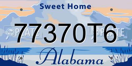 77370T6 Alabama License Plate