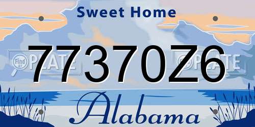 77370Z6 Alabama License Plate