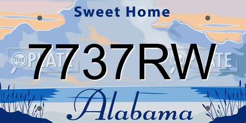 7737RW Alabama License Plate