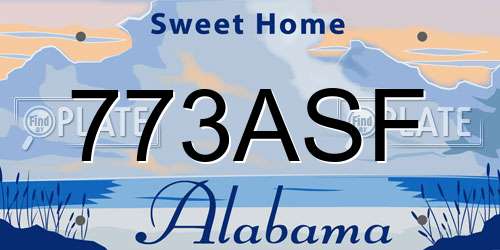 773ASF Alabama License Plate