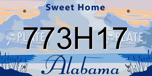 773H17 Alabama License Plate
