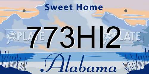 773HI2 Alabama License Plate
