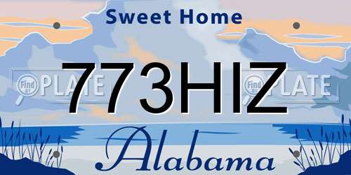 773HIZ Alabama License Plate