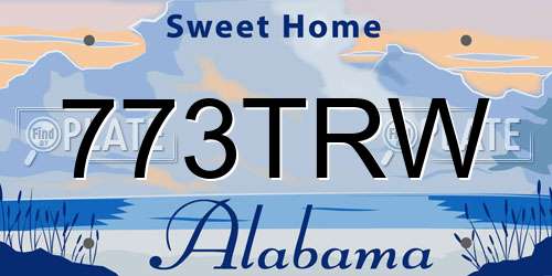 773TRW Alabama License Plate