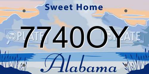 7740OY Alabama License Plate