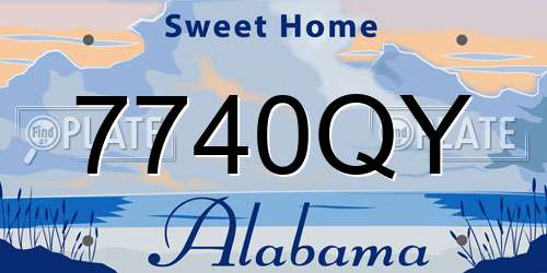 7740QY Alabama License Plate