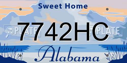 7742HC Alabama License Plate