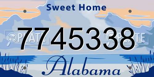 7745338 Alabama License Plate