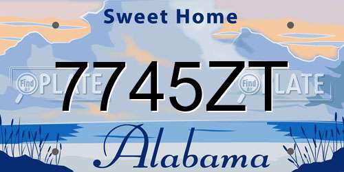 7745ZT Alabama License Plate