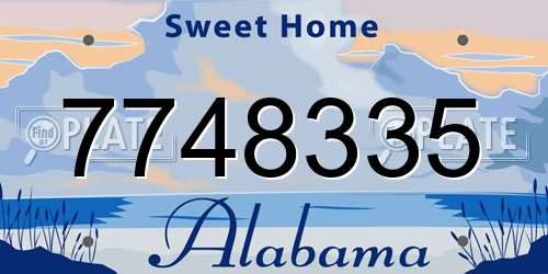 7748335 Alabama License Plate