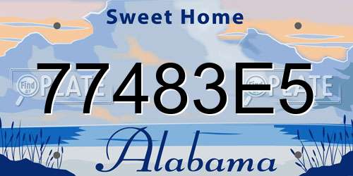 77483E5 Alabama License Plate
