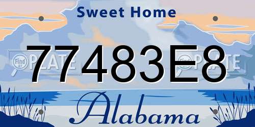 77483E8 Alabama License Plate