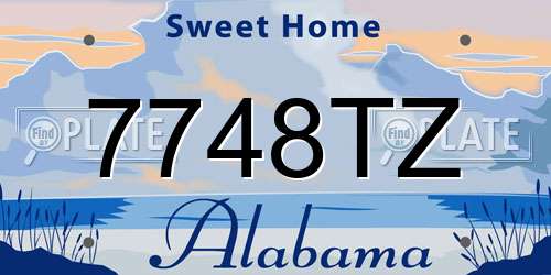 7748TZ Alabama License Plate