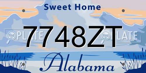 7748ZT Alabama License Plate