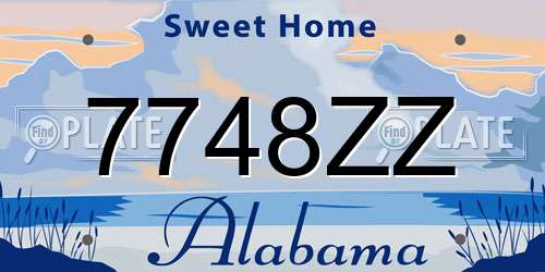 7748ZZ Alabama License Plate