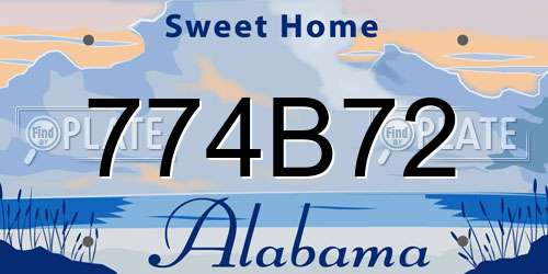 774B72 Alabama License Plate