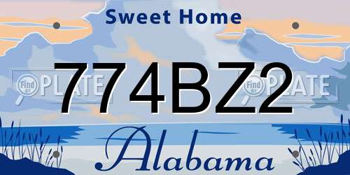 774BZ2 Alabama License Plate