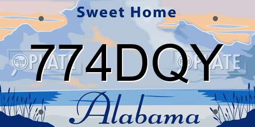 774DQY Alabama License Plate