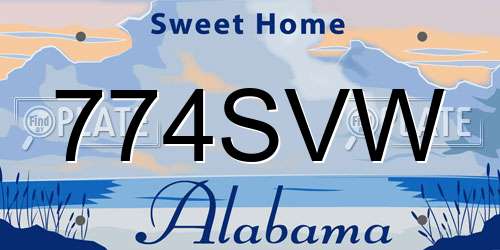 774SVW Alabama License Plate