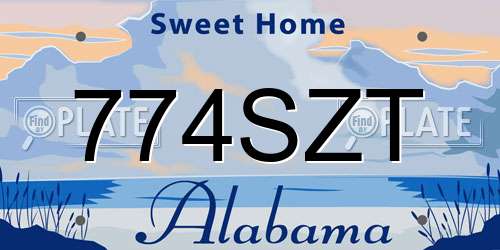 774SZT Alabama License Plate