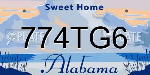 774TG6 Alabama License Plate