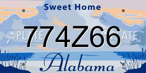 774Z66 Alabama License Plate