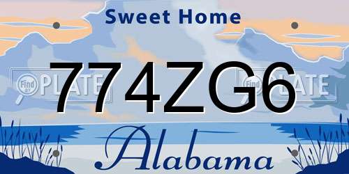 774ZG6 Alabama License Plate