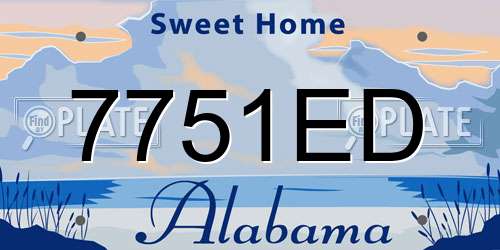 7751ED Alabama License Plate