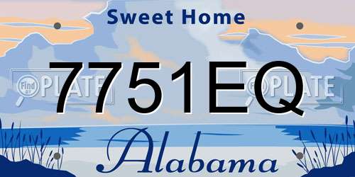 7751EQ Alabama License Plate