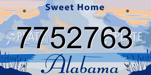 7752763 Alabama License Plate