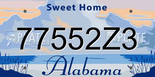 77552Z3 Alabama License Plate