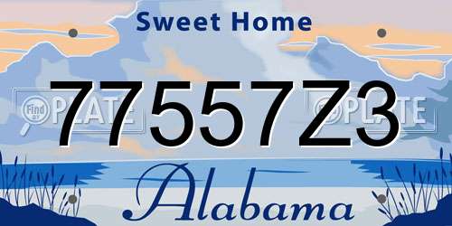 77557Z3 Alabama License Plate