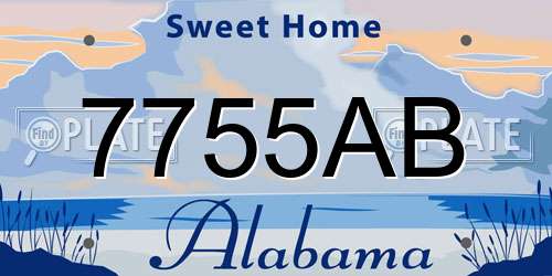 7755AB Alabama License Plate