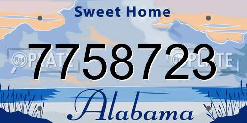 7758723 Alabama License Plate