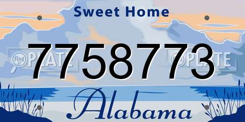 7758773 Alabama License Plate