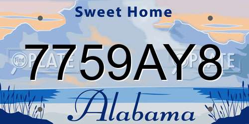 7759AY8 Alabama License Plate