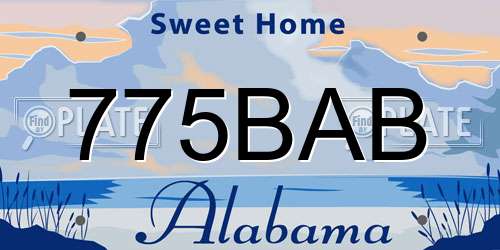 775BAB Alabama License Plate