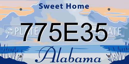 775E35 Alabama License Plate