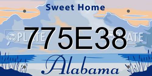 775E38 Alabama License Plate