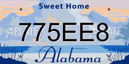 775EE8 Alabama License Plate
